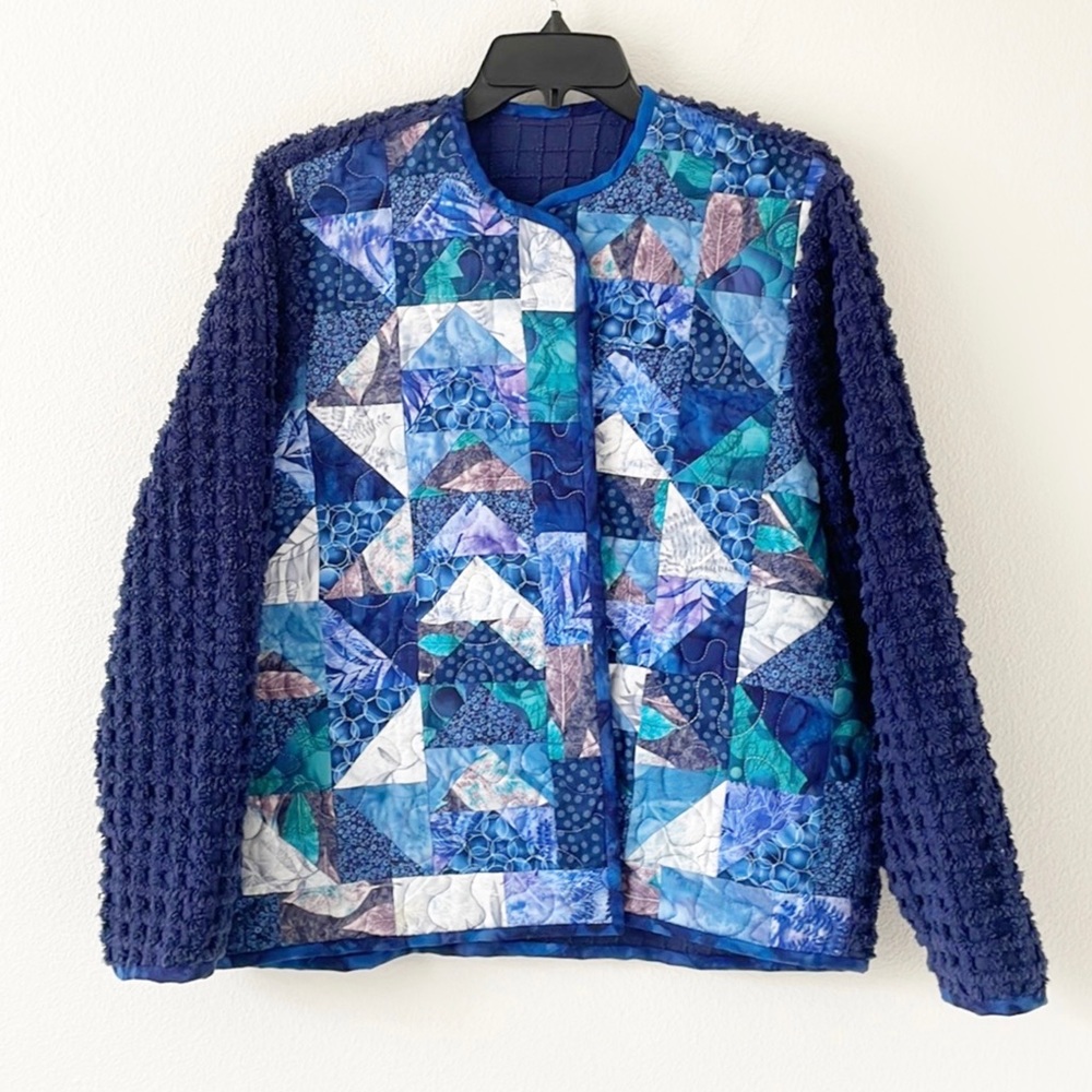 Patchwork Printed Quilted Cotton Jacket - image 1